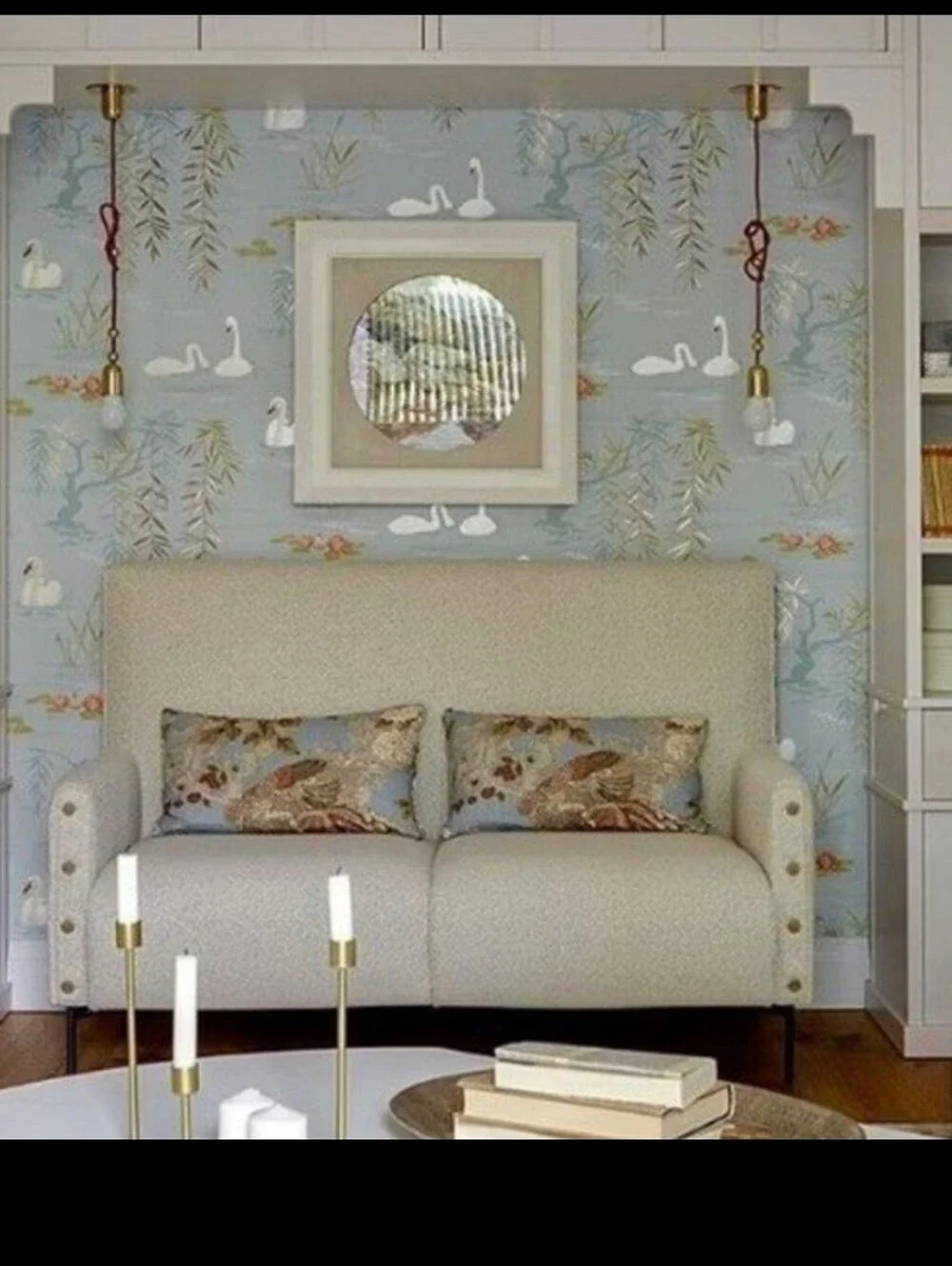 Nina Cambell 'Swan Lake' Print Luxury Wallpaper